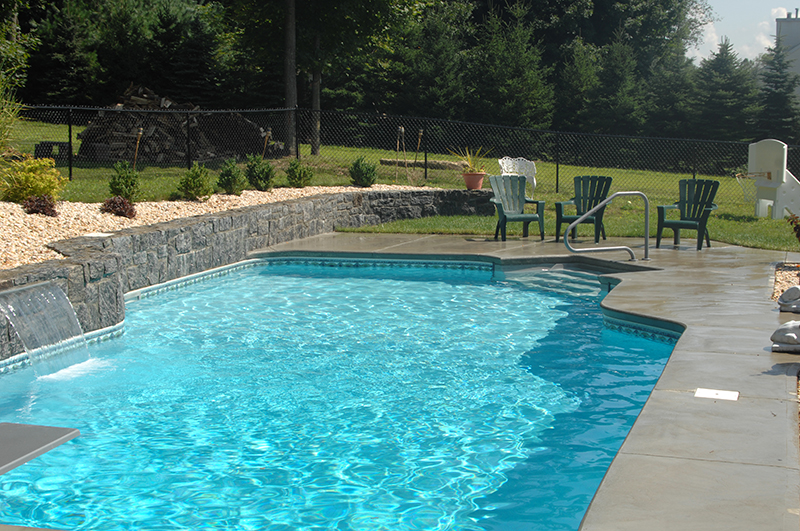 Swimming pool and hand finished concrete project example 100